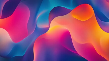 Poster - A fluid blend of vibrant abstract shapes mesmerizes with depth, movement, and inviting colors.