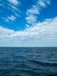 Landscape beautiful summer vertical wide horizon look viewpoint shore open sea beach cloud clean and blue sky background calm nature ocean wave water nobody travel at thailand chonburi sun day time
