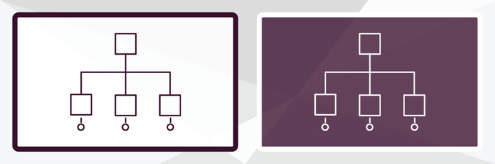 Aufkleber - sitemaps outline icon. linear vector from technology concept. thin line white and black sitemaps ico