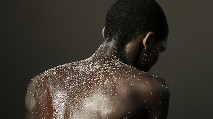 Wall Mural - Abstract art photography,   A man with glitter on his back