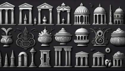 Wall Mural - set of black and white