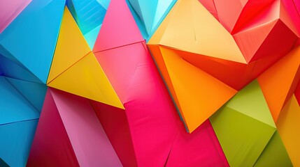 Canvas Print - Abstract background of colorful triangles with various colors