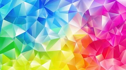 Sticker - Abstract background of colorful triangles with various colors