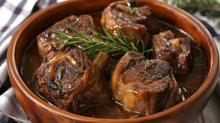 Braised veal shanks with rosemary