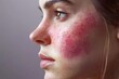 © atar - Woman with red, irritated skin on her face, skin condition concept