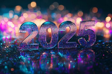 Wall Mural - A colorful background for the New Year's Eve celebration of 2025