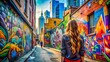 © Danicha - Vibrant Graffiti City Background with Colorful Street Art and Urban Textures for Creative Projects