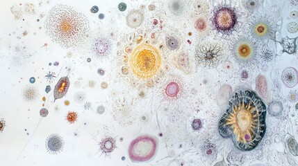 Poster - Abstract Microscopic Image of Colorful Organic Structures