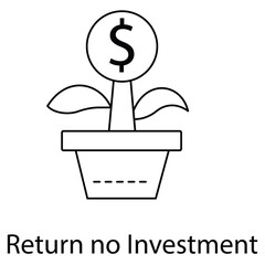 Wall Mural - Return on Investment (ROI) Icon. Vector Icon Design