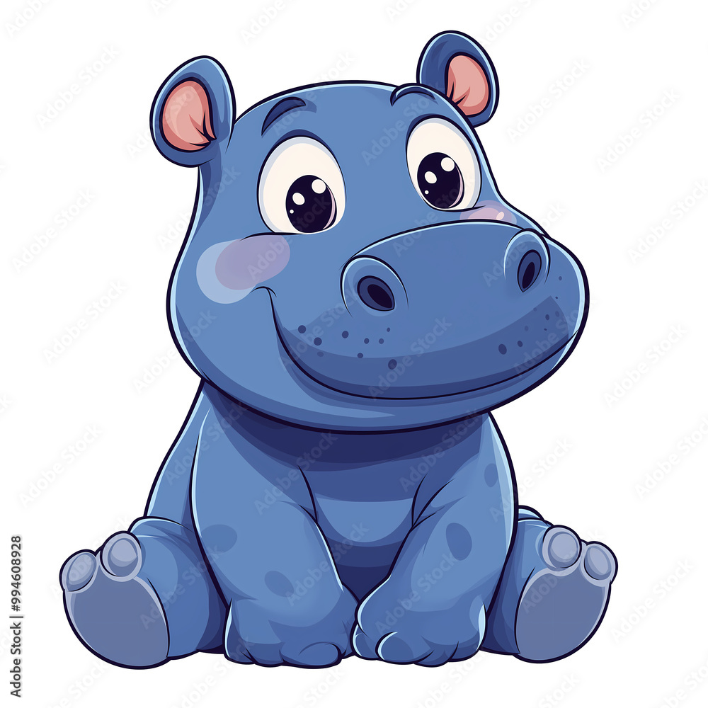 Cute Blue Hippo Simple Cartoon Illustration Transparent Or No cute-blue-hippo-simple-cartoon-illustration-transparent-or-no