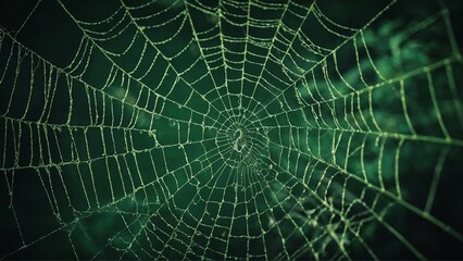 Dark green Halloween spooky spider web background