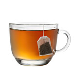 A cup of tea with a tea bag