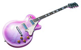 Fototapeta Góry - PNG Lilac guitar white background magenta.