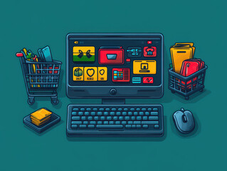 Aufkleber - Targeted Cyber Monday search engine ads graphics illustrations to optimize visibility and drive traffic to online stores
