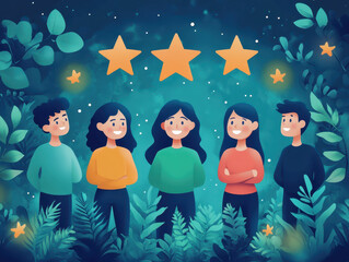 Aufkleber - Trust-building Cyber Monday customer review graphics illustrations to highlight positive feedback and boost credibility