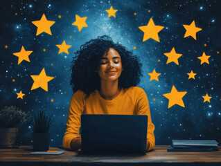 Aufkleber - Trust-building Cyber Monday customer review graphics illustrations to highlight positive feedback and boost credibility