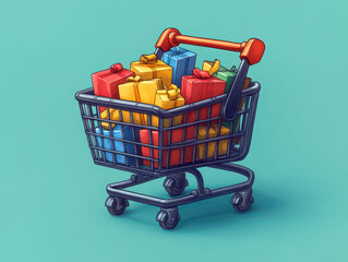 Aufkleber - User-friendly Cyber Monday shopping cart design illustrations to streamline the checkout process and reduce cart abandonment