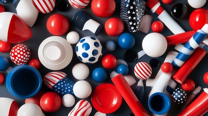 Sticker - Red, White, and Blue: A Colorful Abstract Display