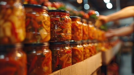 Wall Mural - Jars of Pickled Vegetables