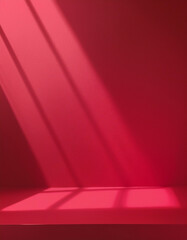 Wall Mural - empty red studio room, used as background for display your products