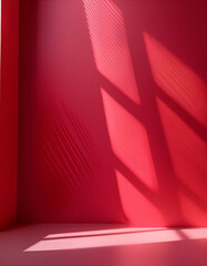 Wall Mural - empty red studio room, used as background for display your products
