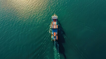 Wall Mural - Aerial_view_from_drone_Container_ship_or_cargo