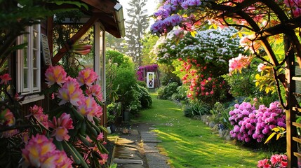 Wall Mural - Beautiful_home_garden_in_full_bloom