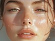 © Trinette Reed - Beauty portrait of woman with dewy skin