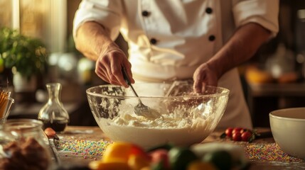 Chef Mixing Ingredients