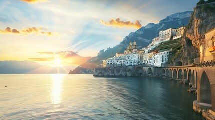 Wall Mural - Landscape_with_Atrani_town_at_famous_amalfi_coast