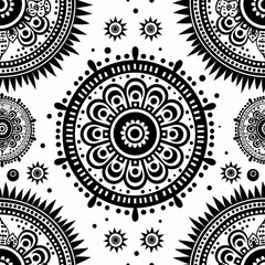 Poster - Bohemian Mandala: Tileable and Repeatable Pattern