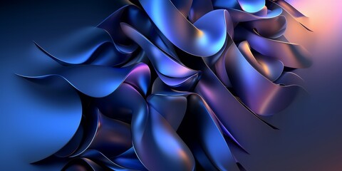 Wall Mural - abstract blue and purple 3d shapes create a dynamic and colorful background.