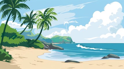 Wall Mural - tropical_beach_and_sea_-_landscape