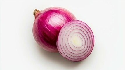 Wall Mural - A large onion is cut in half, revealing its layers