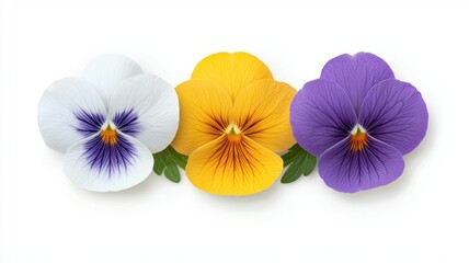 Poster - Three flowers with purple and yellow petals