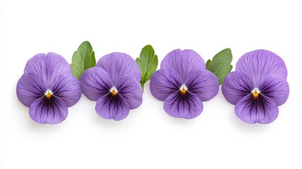 Wall Mural - Four purple flowers are arranged in a row