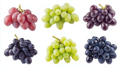 Wall Mural - A bunch of grapes in different colors, including green, red, and purple