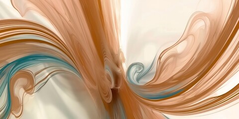 Wall Mural - abstract swirl of brown and teal. perfect for a modern design.