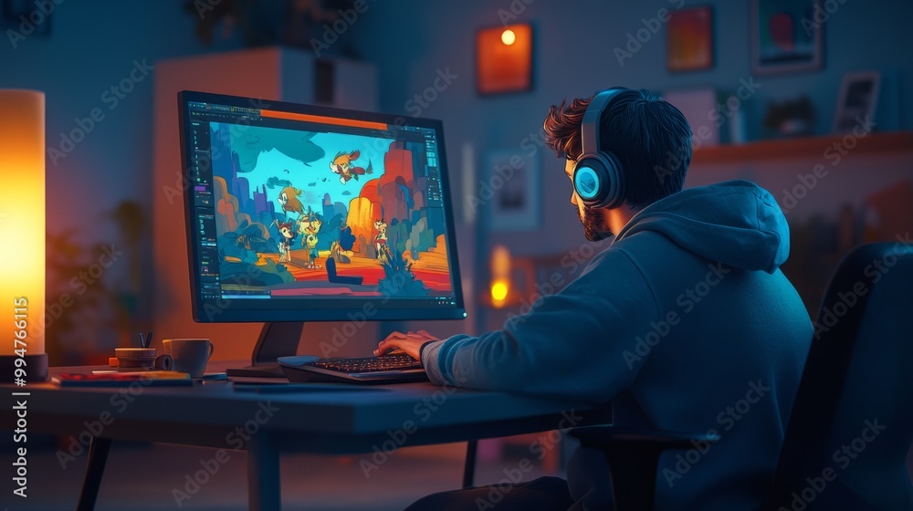 Gaming at Night