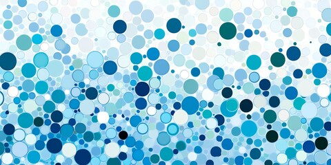Wall Mural - abstract background with a pattern of blue and white circles of different sizes.