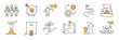 © Polina Tomtosova - Doodle career icon set. Success winner, business goal, challenge hand drawn sketch line pen stroke style icon. Professional business career, goal sketch doodle drawn collection. Vector illustration