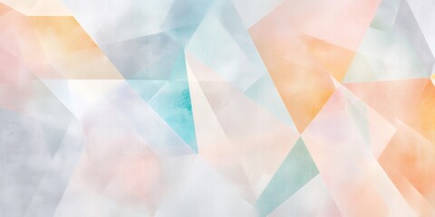 Wall Mural - abstract geometric background with overlapping triangles in soft pastel hues of blue, orange, and pi