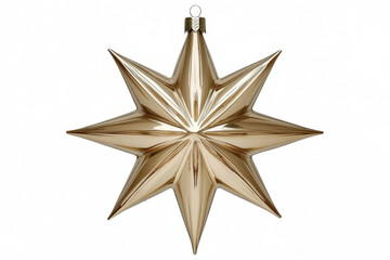 Gold metallic eight-pointed Christmas star ornament