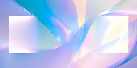 Wall Mural - Abstract background with iridescent colors and two white frames for text. Perfect for branding and design projects.