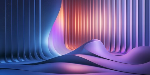 Wall Mural - abstract 3d rendering with a smooth, flowing design. the contrasting colors create a captivating and