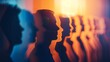 © Qstock - Abstract Silhouettes of People in Colorful Gradient Light for Artistic and Creative Projects