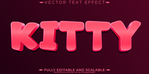 Poster - Kitty editable text effect, editable cat and cute text style