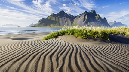 Wall Mural - Sand_dunes_on_the_Stokksnes_on_southeastern