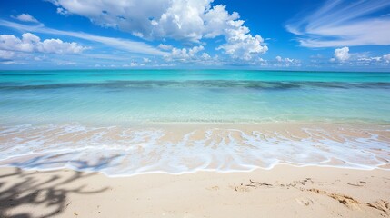 Wall Mural - Tropical_white_sand_beach_background_caribbean