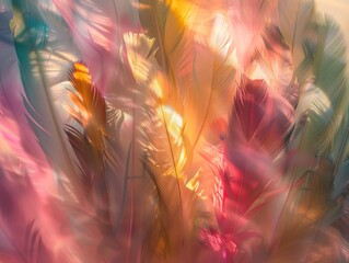 Poster - Feathery Abstract with Warm Hues